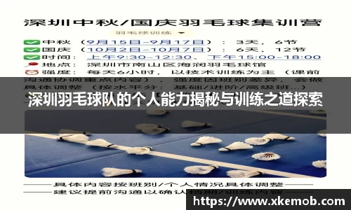 深圳羽毛球队的个人能力揭秘与训练之道探索